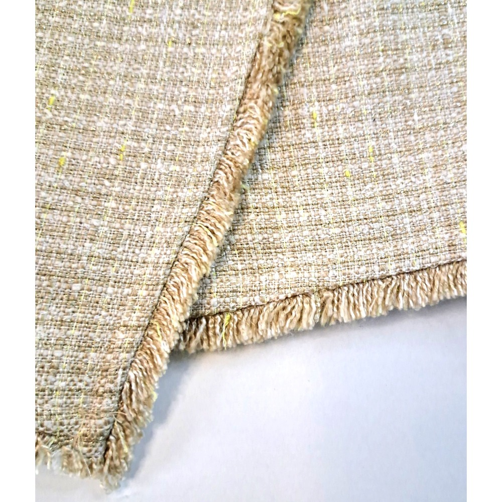 Lovers & Friends Mini Skort Womens M Fringe Skirt Shorts Tweed Beige Lined 13" L - Picture 3 of 9